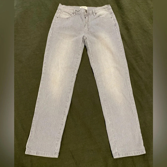 DRIFTWOOD Denim - Free People Driftwood Gizelle Blue White Striped Jeans W 26 L 27